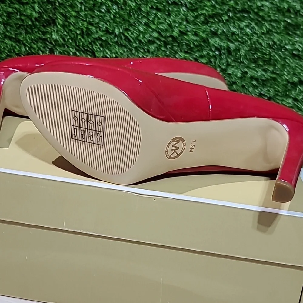 Michael Kors Chantal Platform Pump Crimson 7.5 M New - Picture 5 of 8